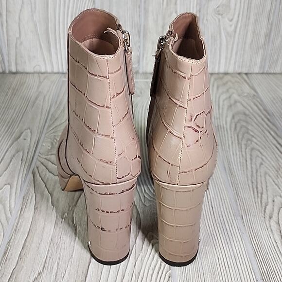 Kate Spade Barrett Croc Embossed Leather Platform Ankle Boots Womens 5.5 NEW - Picture 5 of 16